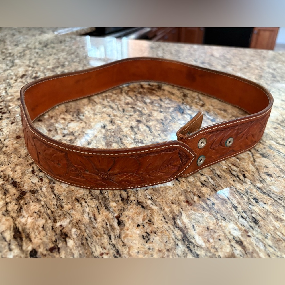 Brown Leather Embossed Western Belt just waiting for perfect Silver Buckle